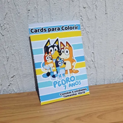 Cards para Colorir - Bluey (10x15)