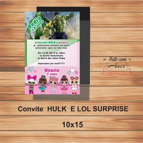 Convite - Hulk e Lol