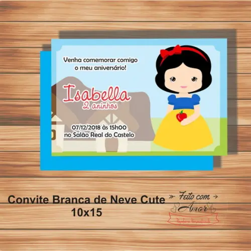 Convite Branca de Neve Cute