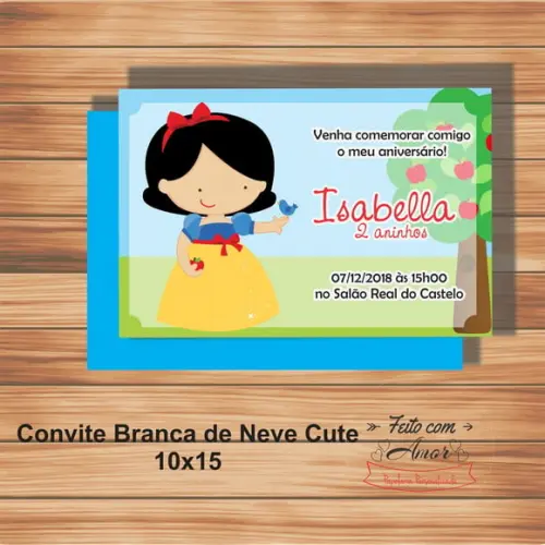 Convite Branca de Neve Cute