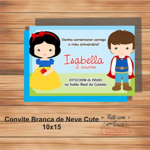 Convite Branca de Neve Cute