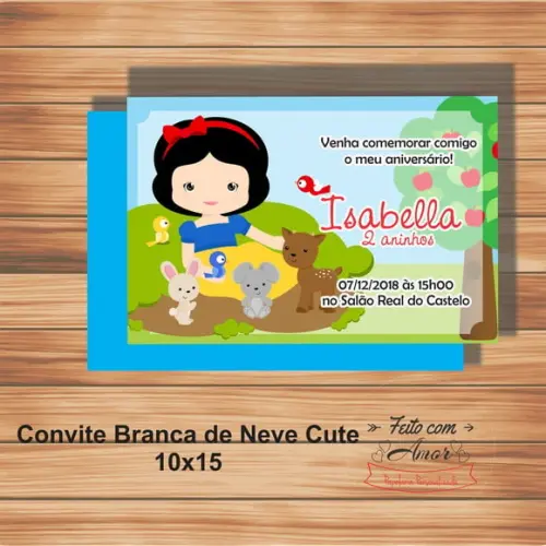 Convite Branca de Neve Cute