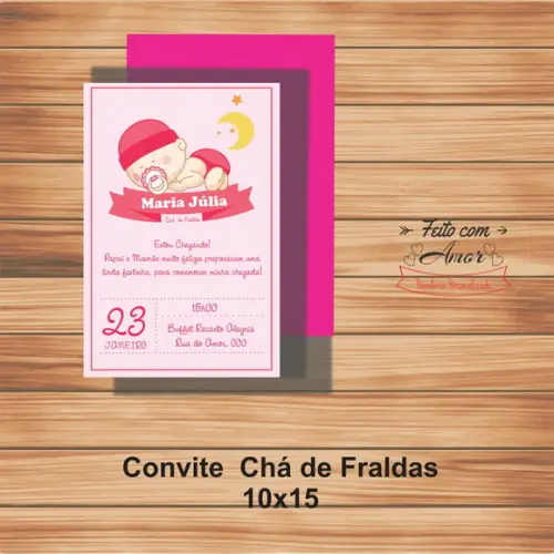 Convite Chá de Bebê - Menina