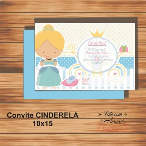 Convite Cinderela Cute