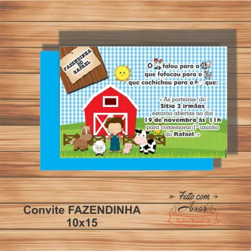 Convite Fazendinha Menino
