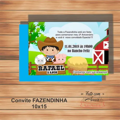 Convite Fazendinha Menino