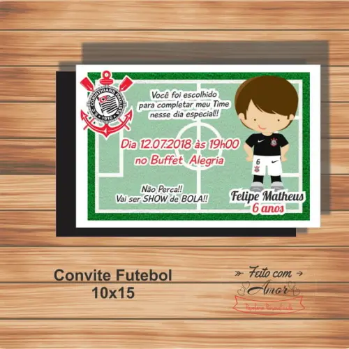 Convite Futebol - 10 x 15