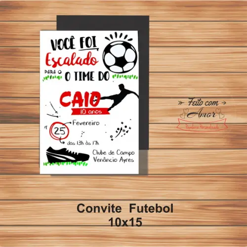Convite Futebol - 10 x 15