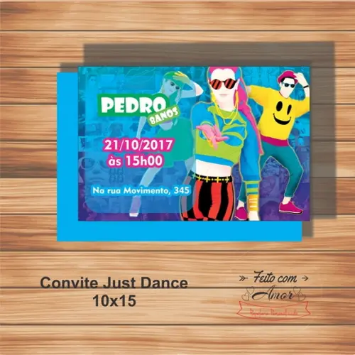 Convite Just Dance 10x15