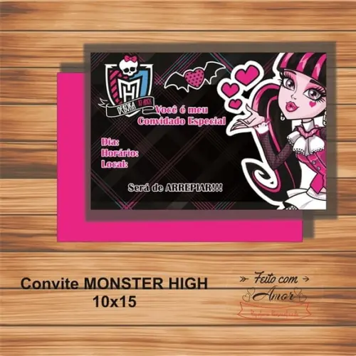 Convite Monster High (draculaura)