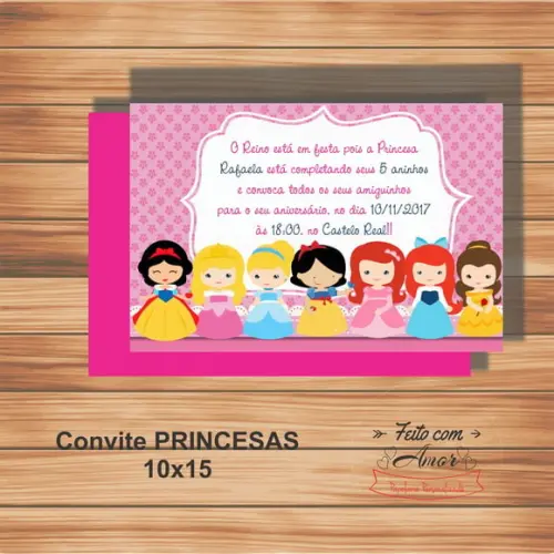 Convite Princesas 10x15