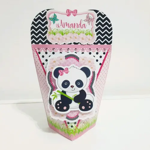 Coração - Panda Rosa