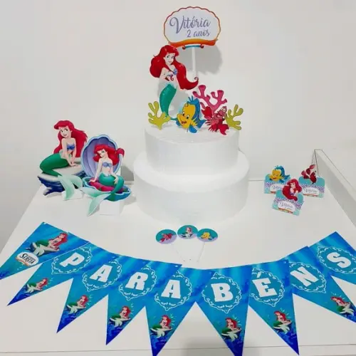 Kit a Pequena Sereia - Festa em Casa (32 Itens)