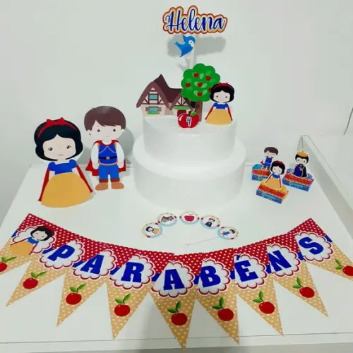 Kit Branca de Neve - Festa em Casa (32 Itens)