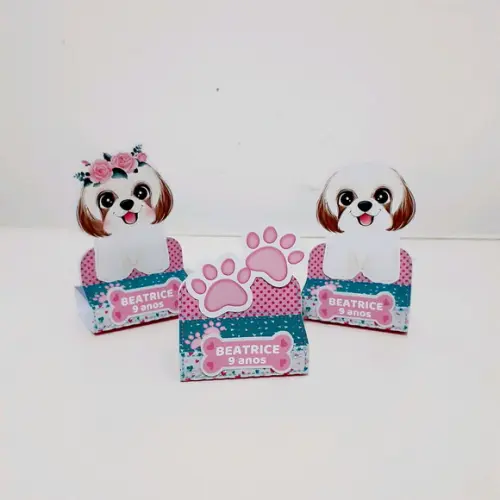 Kit Cachorrinhos Shitzu- Festa em Casa (32 Itens)