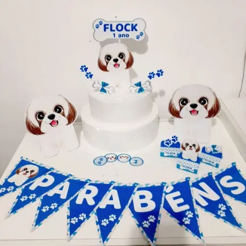 Kit Cachorrinhos Shitzu- Festa em Casa (32 Itens)