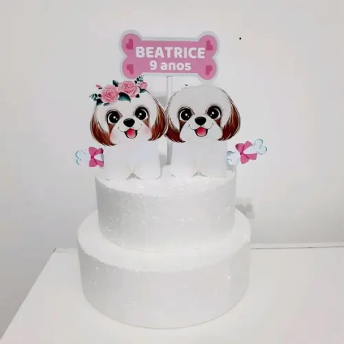 Kit Cachorrinhos Shitzu- Festa em Casa (32 Itens)