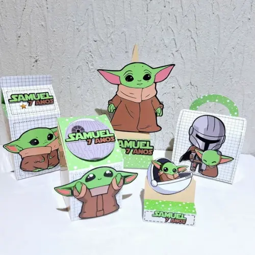 Kit Caixinhas - Baby Yoda ( 50 Itens)