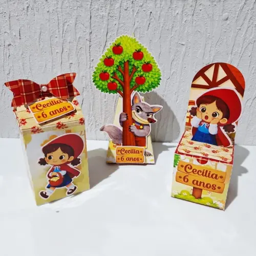 Kit Caixinhas - Chapeuzinho Vermelho - 30 Itens