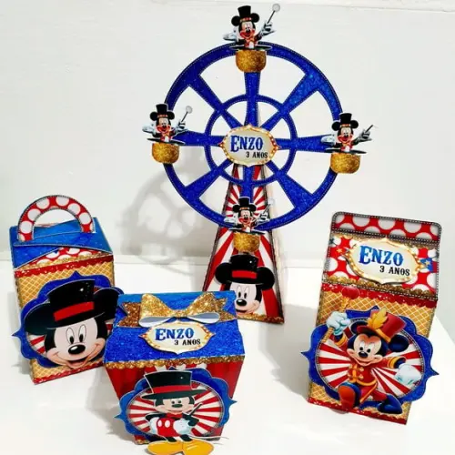 Kit Caixinhas - Circo do Mickey ( 40 Itens )
