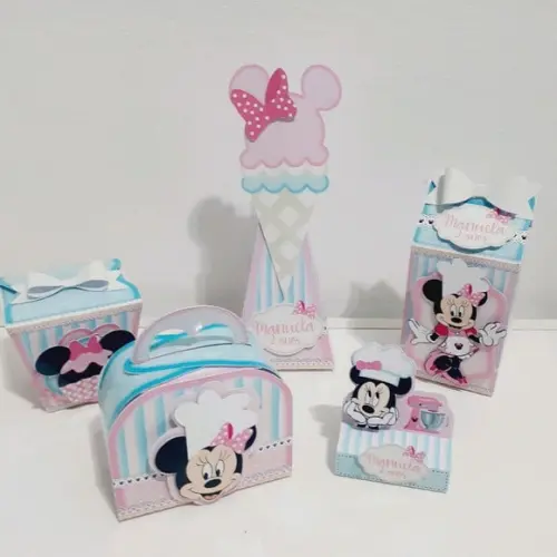 Kit Caixinhas - Minnie Confeiteira ( 50 Itens )