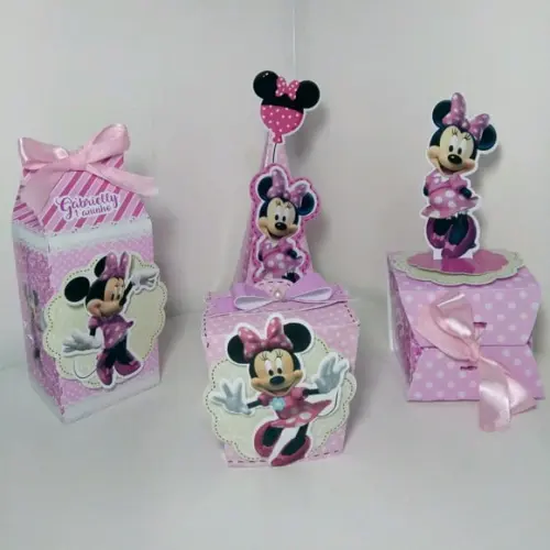 Kit Caixinhas - Minnie Rosa ( 40 Caixas )