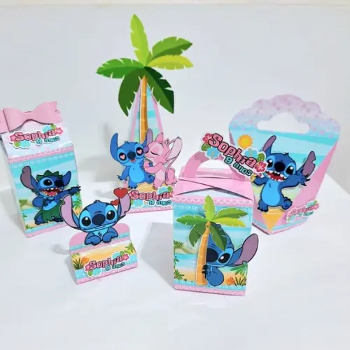 Kit Caixinhas - Stitch e Angel (50 Itens)