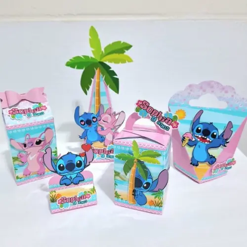 Kit Caixinhas - Stitch e Angel (50 Itens)