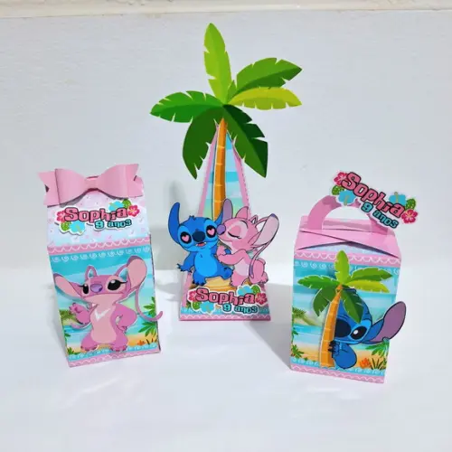 Kit Caixinhas - Stitch e Angel (30 Itens)