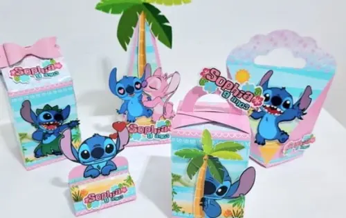 Kit Caixinhas - Stitch e Angel (50 Itens + 25 Porta Bis)