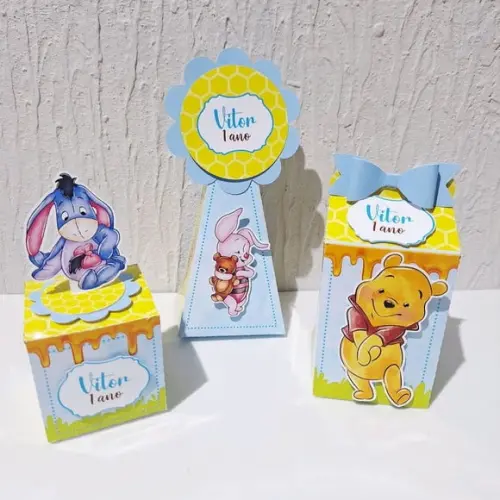 Kit Caixinhas - Ursinho Pooh Aquarela ( 30 Itens)