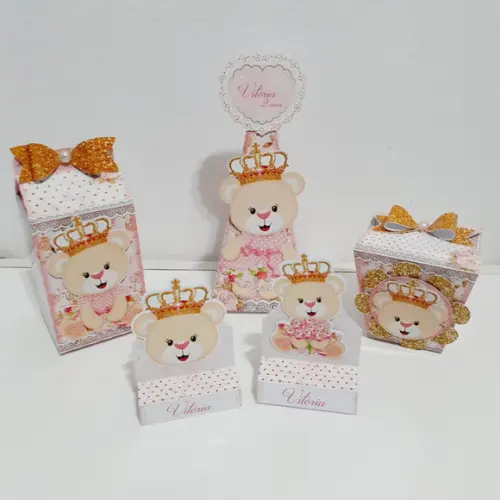 Kit Caixinhas - Ursinha Princesa (50 Itens)