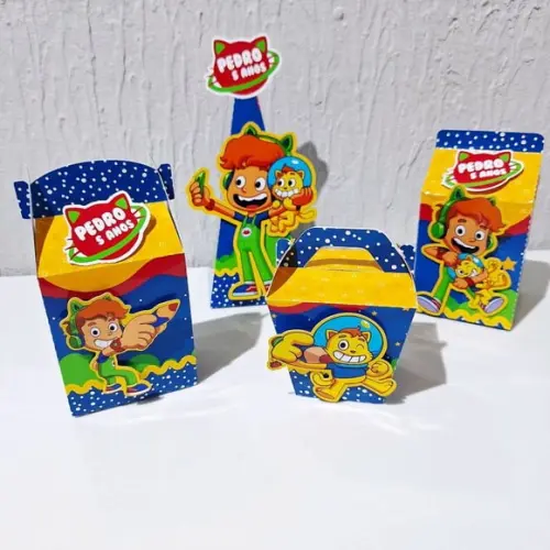 Kit Caixinhas Personalizadas - Gato Galáctico (40 Itens )