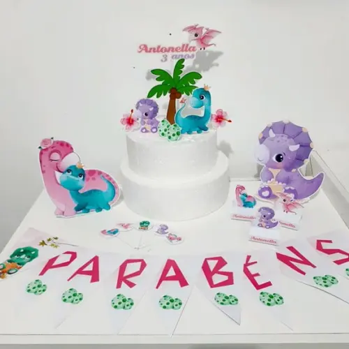 Kit Dinossauro Cute - Festa em Casa (32 Itens)