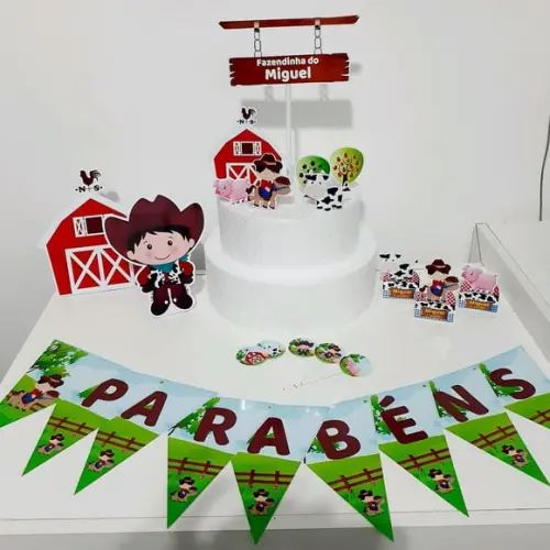 Kit Fazendinha - Festa em Casa (32 Itens)