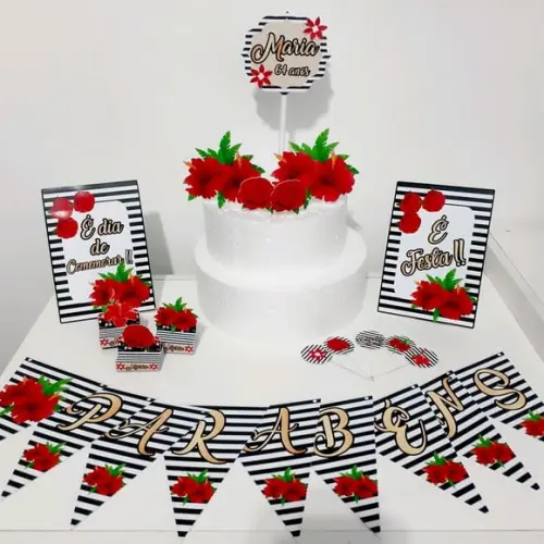 Kit Floral - Festa em Casa (32 Itens)