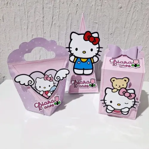 Kit Hello Kitty - Rosa e Lilás Candy - 30 Itens