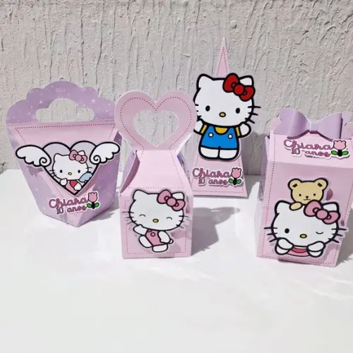 Kit Hello Kitty - Rosa e Lilás Candy - 40 Itens
