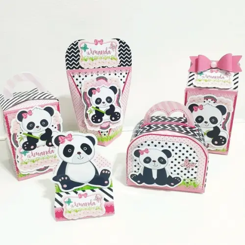 Kit Panda Rosa (50 Itens)