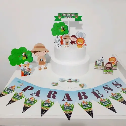 Kit Safari- Festa em Casa (32 Itens)