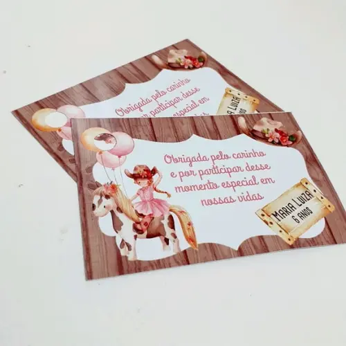 Tag de Agradecimento - Fazendinha ( 6 x 9 Cm)