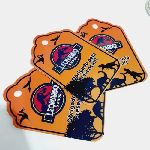 Tag de Agradecimento -jurassic Park ( 7,5 x 5 Cm)