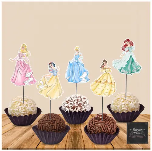 Tag para Docinho - Princesas Aquarela