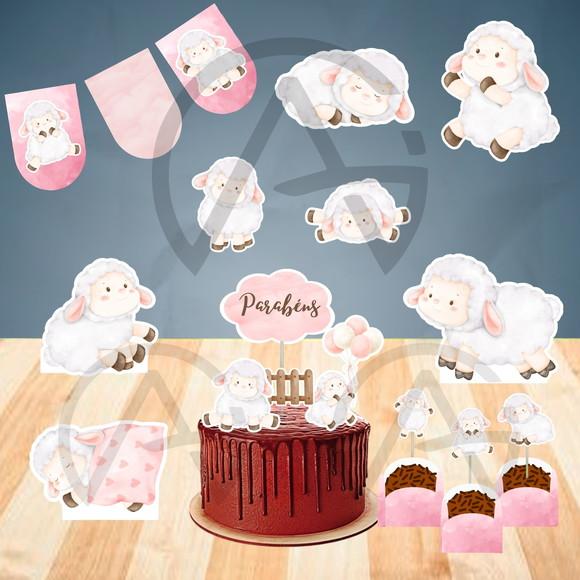Kit Festa Ovelha Aniversario Completo Decoracao