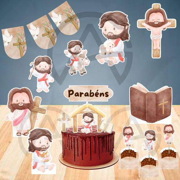 Jesus Kit Festa Aniversario Completo Decoracao Religioso