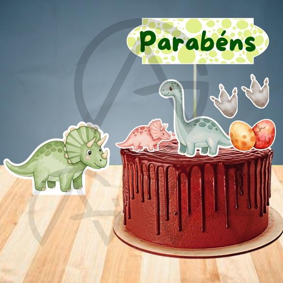 Dinossauro Kit Topo Personalizado Display Mesversario