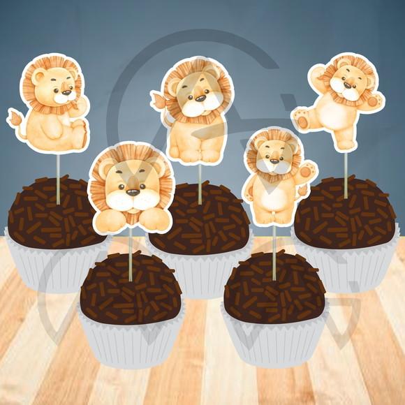 30 Unidades Forminhas e Apliques Leao Decoracao