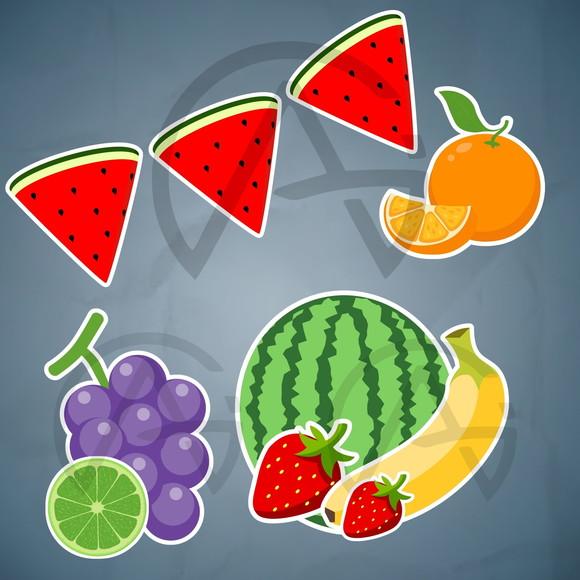 Kit Frutas Aniversario Bandeira Personalizada e Pôster