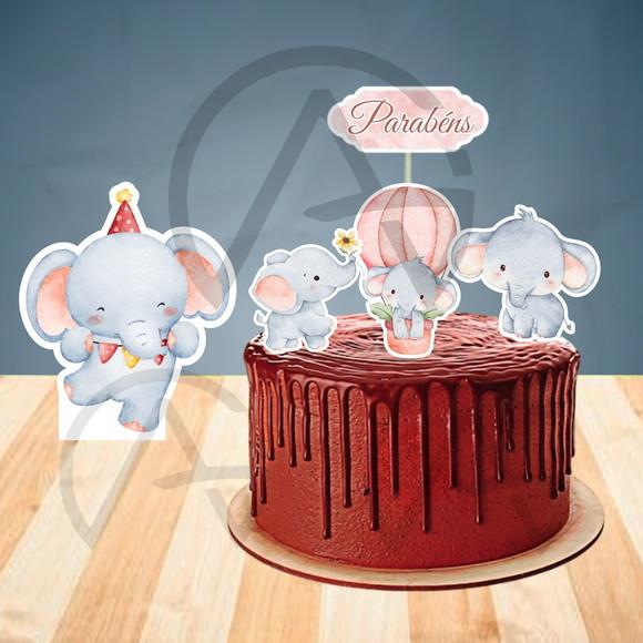 Elefante Mesversario Topo Personalizado e Toten Display