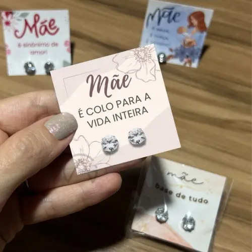Lembrancinha Dia das Maes Vida Inteira Brincos 45 Und.
